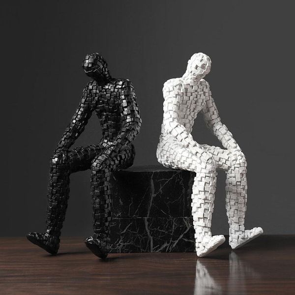 

decorative objects & figurines home decoration accessories simple creative mosaic figure art ornament miniature model figurine resin craft s