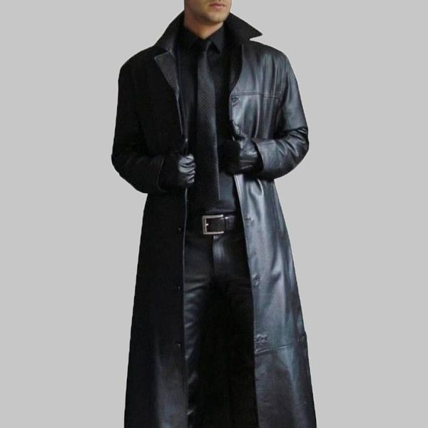 

men's jackets leather jacket 2021 autumn winter fashion temperament solid color men casual lapel pu single breasted long sleeve, Black;brown