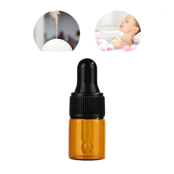 

storage bottles & jars 10pcs 2/3/5ml amber empty glass dropper pipette vials essential oils