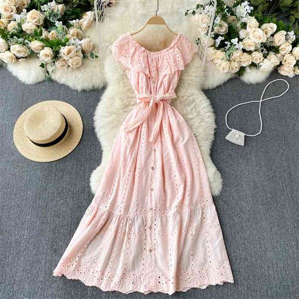 

women summer dress solid slash neck off shoulder embroidery lace es sweet ladies beach holidays fashion vestidos 210603, Black;gray