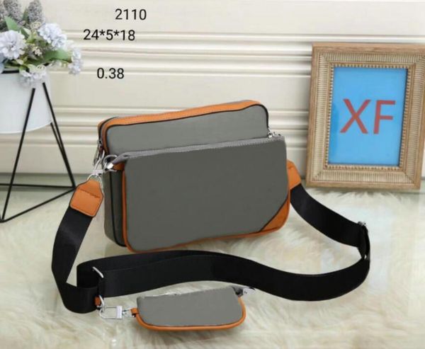 

women mens designer trio 3pcs messenger bag multi shoulder crossbody bags leather clutch totes designer handbags + coin purse
