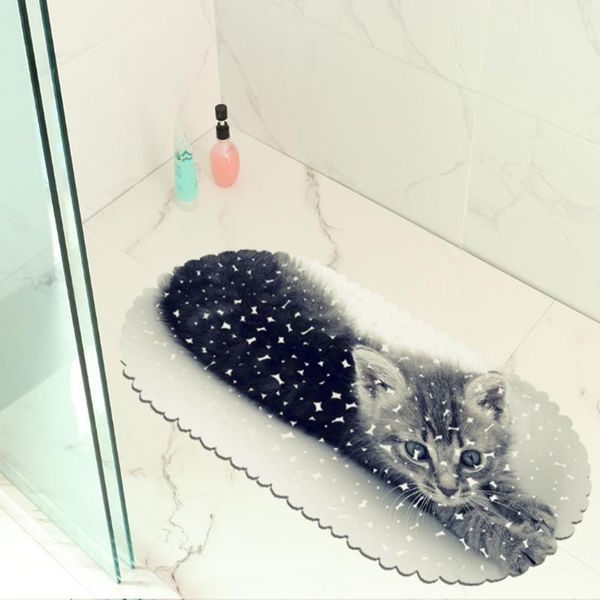 

bath mats cute pet cat pattern pvc non- slip waterproof mat bathtub shower