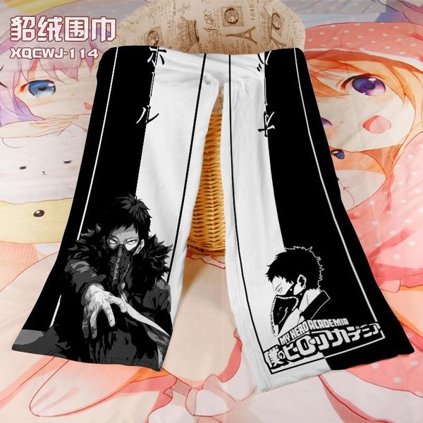 

scarves my hero academia role fashion anime scarf warm winter cartoon soft wrap neckerchief gifts, Blue;gray