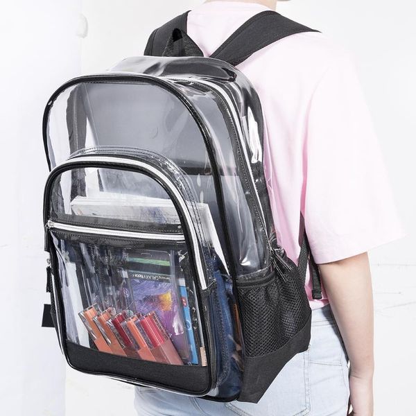 

backpack cool women back packtravel bag pvc transparent school security clear bookbag plastic shoulder
