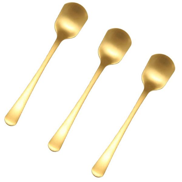 

spoons 6pcs stainless steel dessert eating spoon polished coffee stirring dinner tableware for kitchen