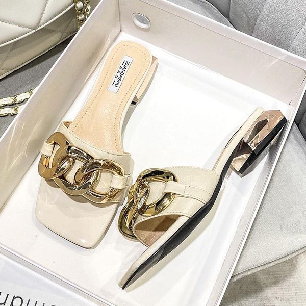 

slippers women sandals shoes fashion solid lady high-quality weave open thick heels slip on footwear flip flops, Black