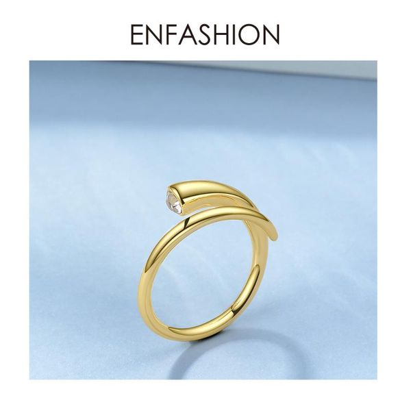 

cluster rings enfashion curve crystal opening ring gold color winding shape for women accessories finger fashion jewelry gifts r194010, Golden;silver