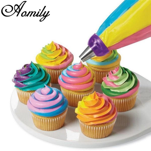

cake tools aomily 3 colors in 1 piping nozzles transverter cream kitchen diy bakery baking decorating
