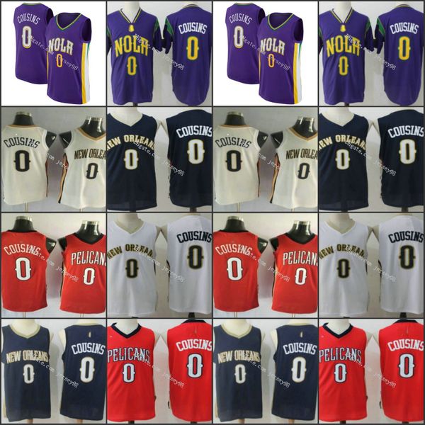

new orleans pelicans men #0 demarcus cousins retro basketball jersey, Black