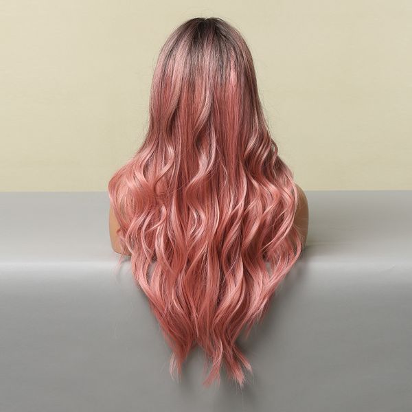 

costume accessories easihair long pink ombre synthetic wigs for women natural hair wig cosplay pink wig heat resistant, Silver