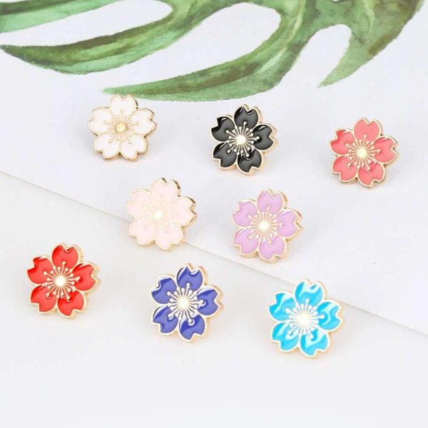 

alloy neckpin cute cartoon cherry blossom brooch pin, Gray