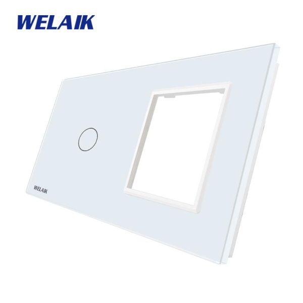 

smart home control welaik eu touch-switch diy-parts-glass panel-only wall-light switch-crystal-glass panel-square-hole a2918w/b1