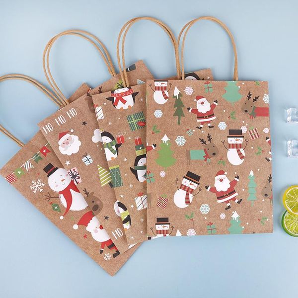 

gift wrap christmas kraft paper handbag holiday pattern strong bearing capacity creative accessories