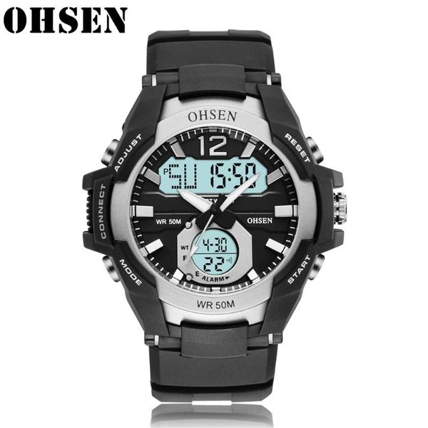 

wristwatches mens watches ohsen brand multiple time zone swatch waterproof sport auto date quartz for men relogio masculino, Slivery;brown