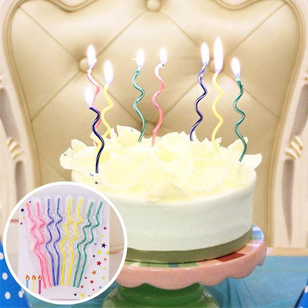 

pcs home decor favor supplies environmental protection kids birthday party curving cake candle safe flames wedding nontoxic candles