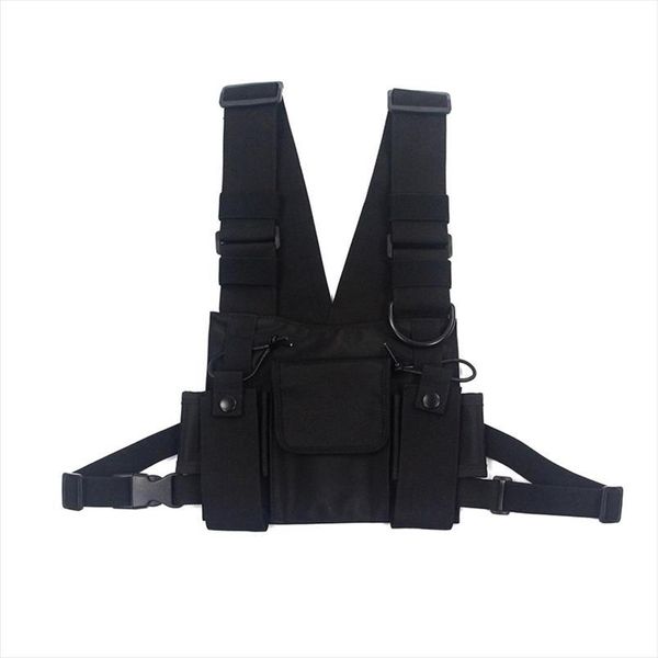 

adjustable black vest hip hop streetwear functional tactical harness chest rig kanye west waist pack bag fashion nylon c3