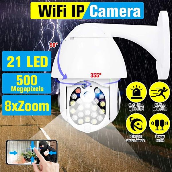 

cameras 5.0mp 21 led ip camera 8x zoom wifi dome surveillance full color night vision pan/tilt rotation ip66 waterproof