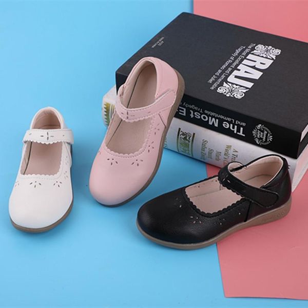 

cinbatu leather children casual shoes fashion tassel princess non-slip breathable baby bow girls flat, Black;grey