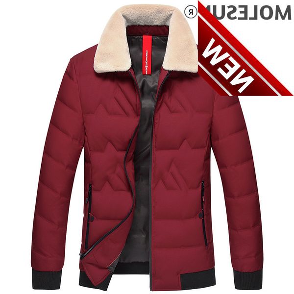 

akoosun men's down jacket men clothing winter coat male new 100% lamb fur collar jackets short clothes ropa hombre lxr644, Black