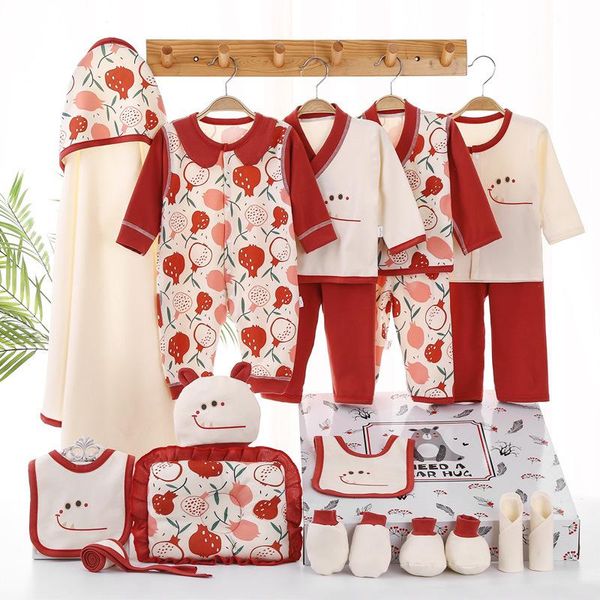 

clothing sets 19 pcs/set born baby long sleeve set infant cotton clothes romper jumpsuit underwear suit for girl, White