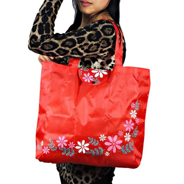 

shopping bags printing flowers foldable reusable promotional ecotote bag