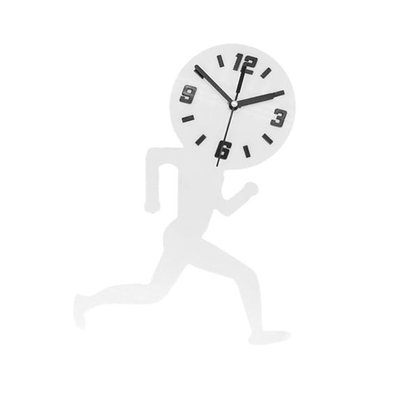 

wall clocks 1pc unique acrylic clock creative hanging for office home living room without battery (white)