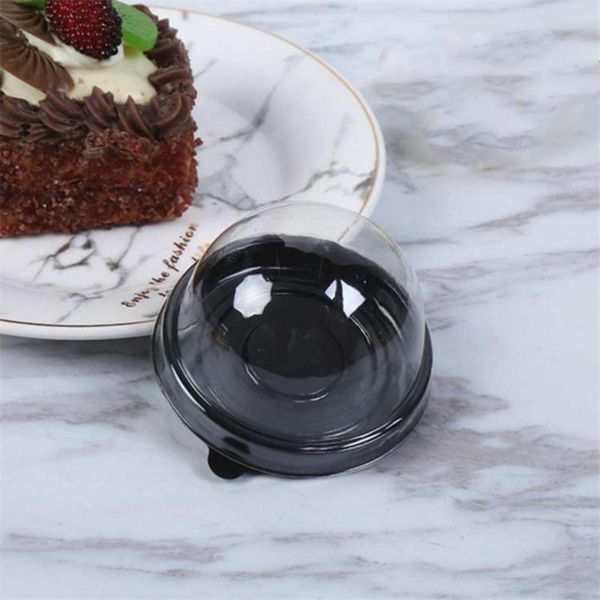 

gift wrap 50pcs round egg-yolk puff mooncake box transparent packing (gold)