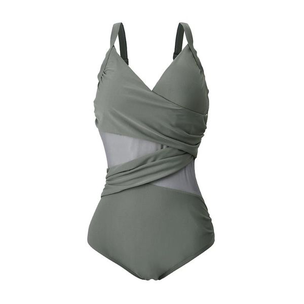 

one-piece suits plus size swimwear women 2021 mesh one piece swimsuit female large bathing suit summer beachwear swimming 4xl