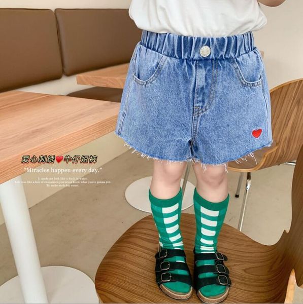 

style girls denim shorts summer cotton fashion kids 2-7 years ye429, Black