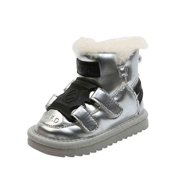 

baby shoes winter toddler kids boys snow boots children girls plush inside waterproof booties sxx044 211108, Black;grey
