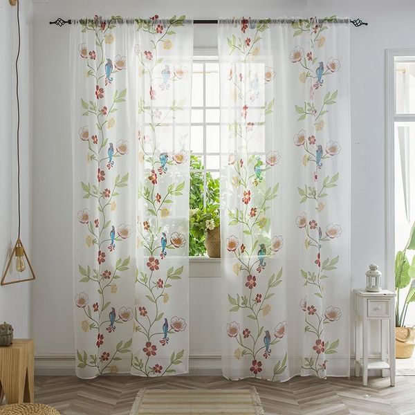 

curtain & drapes floral flamingo tulle curtains for living room children bedroom door roman blind kitchen window kids