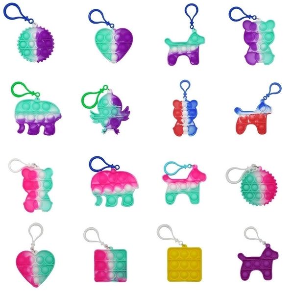 

rat killing pioneer key chain silicone chessboard children's bubble color dinosaur vent toy finger pinch music