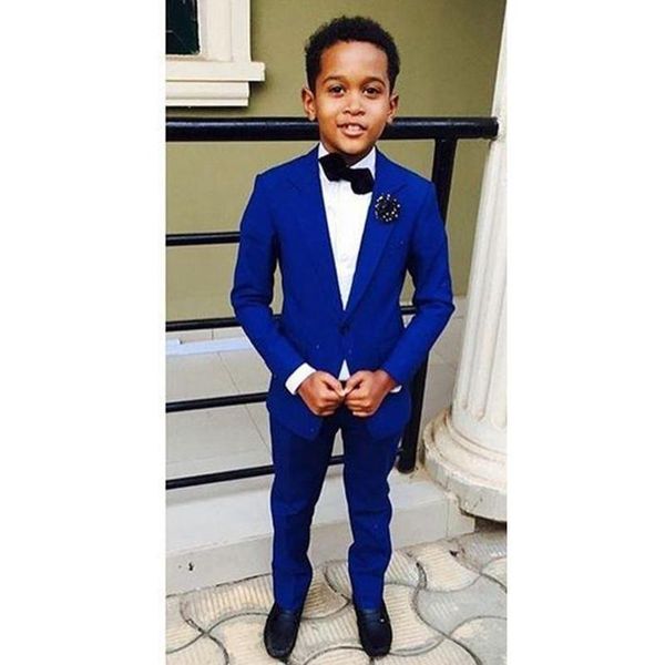 

handsome jacket pants 2 pieces set royal blue boys suits for wedding dinner formal children kids tuxedos men's & blazers, White;black