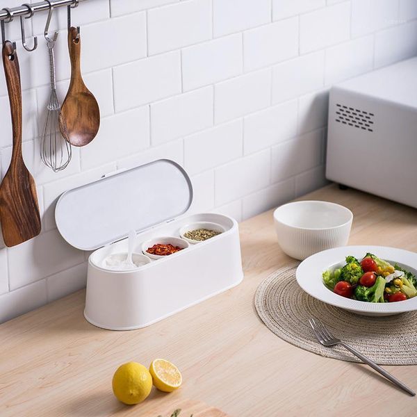 

storage bottles & jars 3 in1 modern seasoning box spice pepper salt spices transparent bottle cooking kitchen accessories