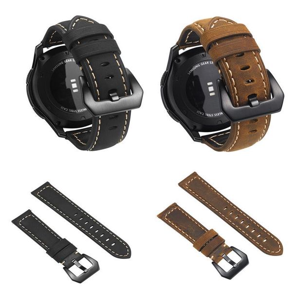 

watch bands strap leather band replacement buckle wrist bracelet for samsung gear s3 classic /frontier, Black;brown