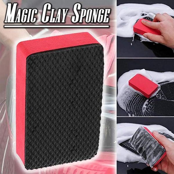 

car sponge auto mud clay dirt cleaning pad block eraser wax polish detail care washing maintenance