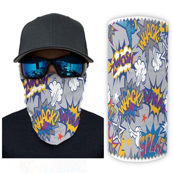

graffiti 12 in 1 full-coverage sport scarf outdoor magic headbands for summer cycling hiking fishing women men white caps & masks, Black