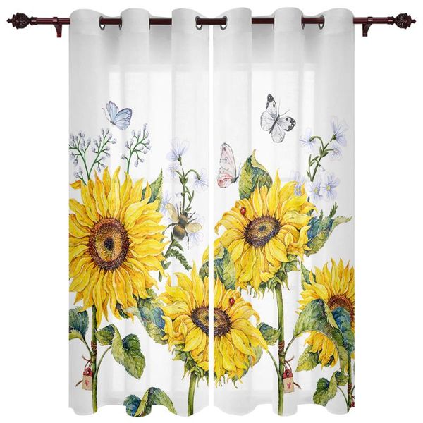 

curtain & drapes modern curtains sunflower flower butterfly baby room bedroom creative kitchen living terrace valance