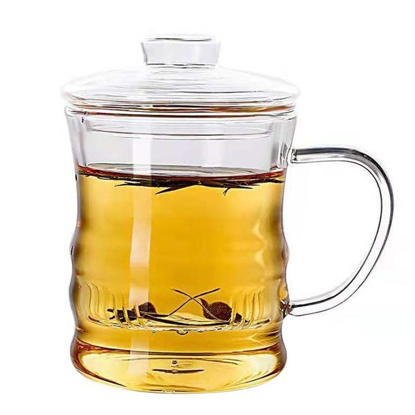 

wine glasses household transparent glass tea cup heat-resistant filter with handle office water separation brand