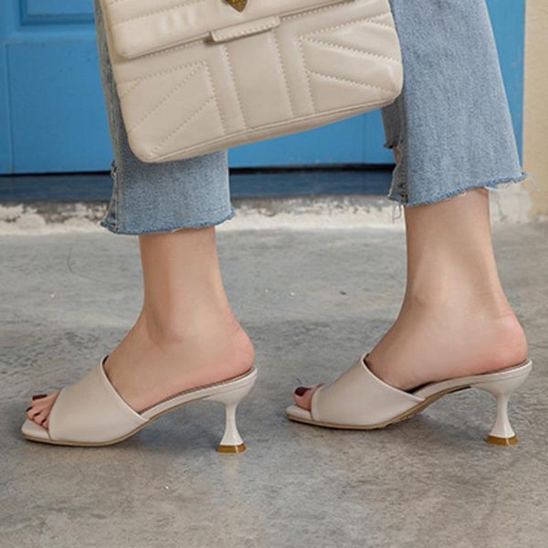 

slippers design 2021 slides luxury women 6cm high heels mules fetish summer sandals stiletto prom platform stripper shoes, Black