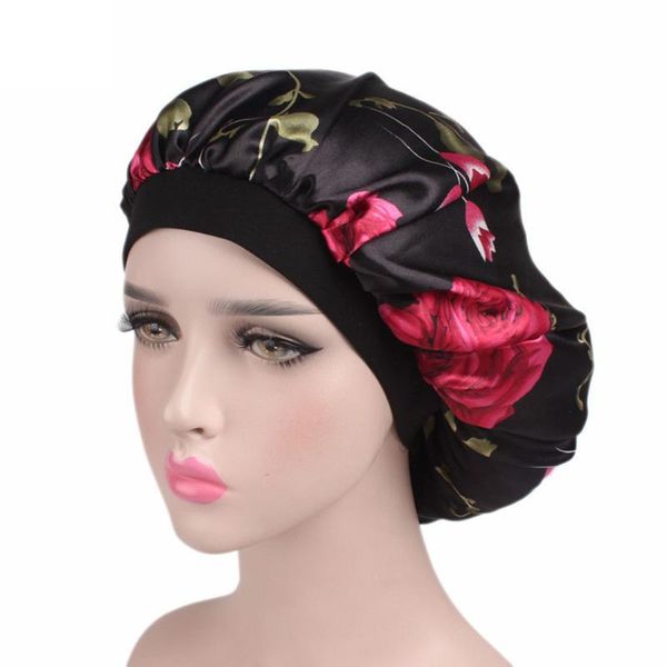 

shower caps adults satin nightcap wide-brimmed floral men women sleeping cap for spring autumn winter