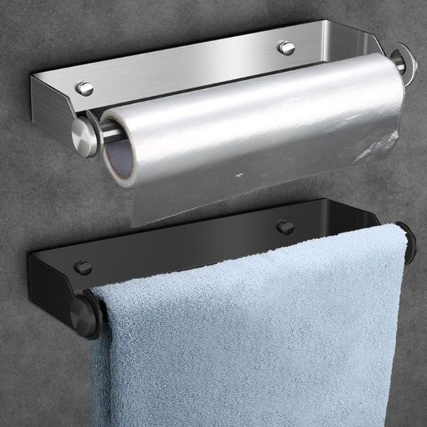 

toilet paper holders -stainless steel towel holder punch-rack wall mounted roll stand for bathroom kitchen storage accessories