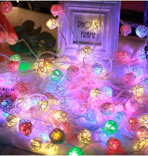 

string rattan balls sepak takraw light strings 20 bulbs garlands fence beach bar wedding christmas party decoration kw21 sashes