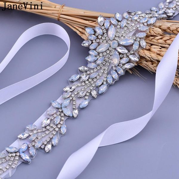 

wedding sashes janevini rhinestone belt for dress bride luxury silver crystal beaded women bridal belts white ribbon accessories