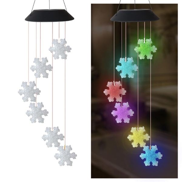 

solar lamps wind chimes light transparent sun moon waterproof lamp color change spiral outdoor hanging decorative lighting t