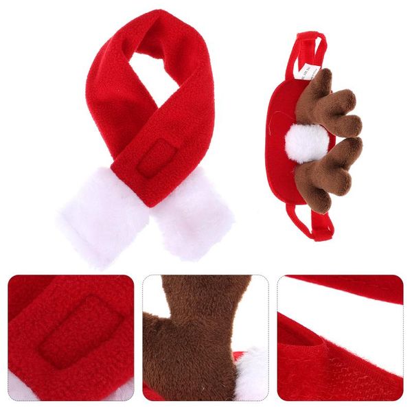 

cat costumes 1 set pet xmas accessories christmas antler headband warm dog scarf
