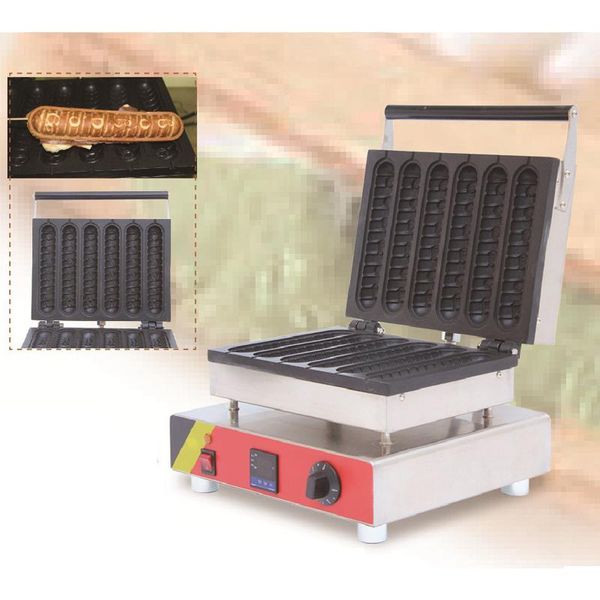 

bread makers 6 pcs/lot commercial digital show waffle stick maker dog machine french muffin