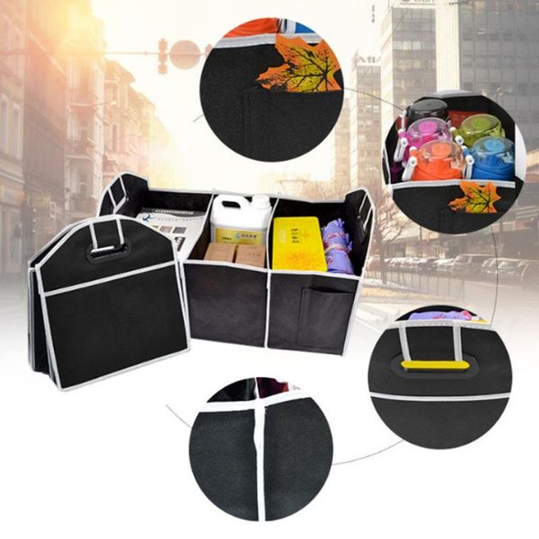 

car organizer 2pcs/lot truck storage bag box basket trunk auto boxes boot stuff food automobile stowing tidying folding bags