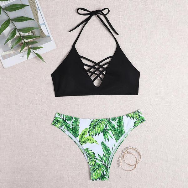 

women's swimwear women bandeau padded push up swimsuit beachwear bikini set swimming bathing suit plus size bikinis, White;black