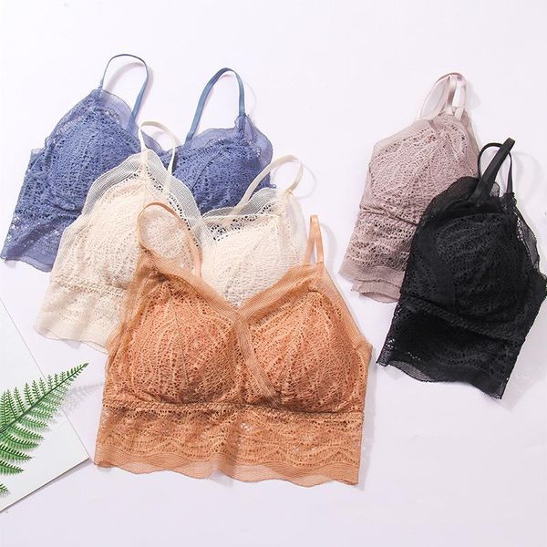

yoga outfit tube lace underwear women seamless beauty back crop female wireless hollow out lingerie bralette push up bra